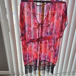 Catalina Pink and Purple Floral Kimono